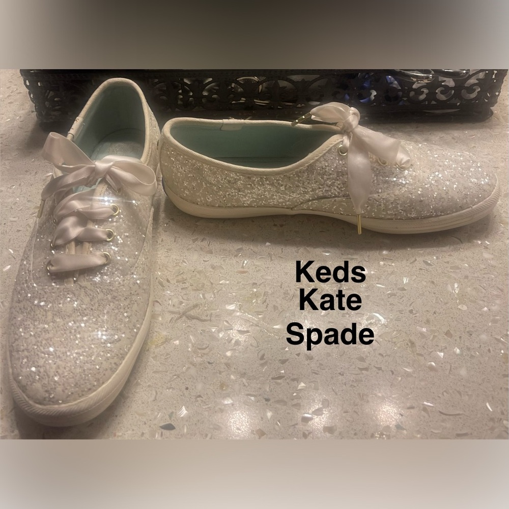 Keds x Kate Spade Glitter Ribbon Sneakers 6.5